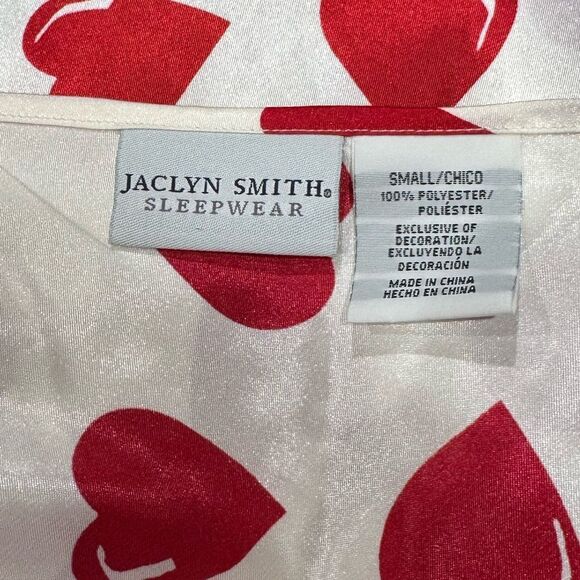 Jaclyn Smith Silky Heart Chemise Sleepwear Slip Dress Valentines Women’s Small - Picture 2 of 3